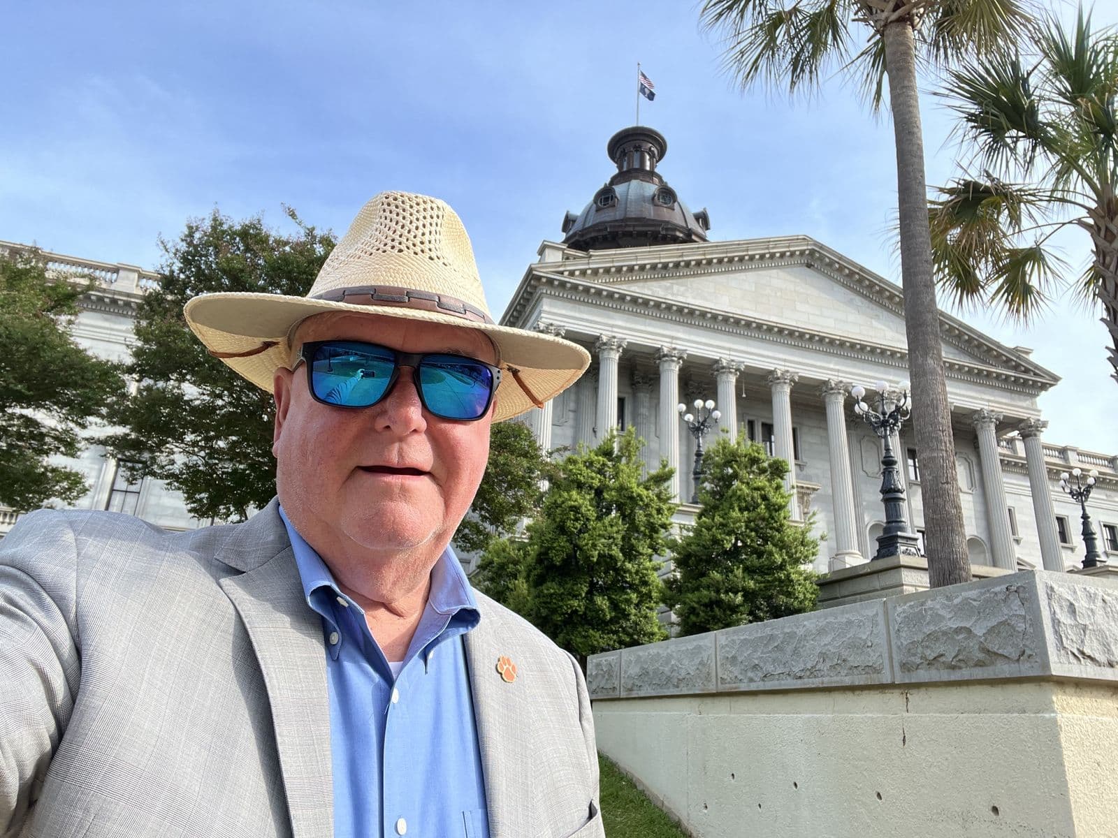 Chuck Saylors outside the South Carolina State House in Columbia.